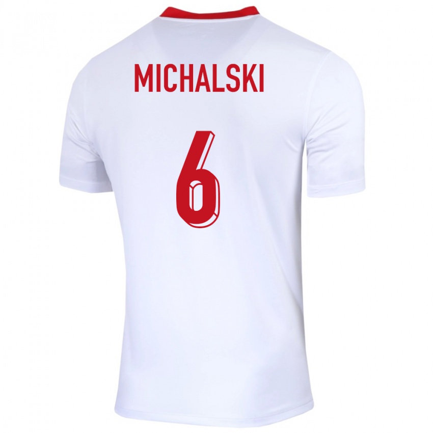 Niño Camiseta Polonia Szymon Michalski #6 Blanco 1ª Equipación 24-26 La Camisa Argentina