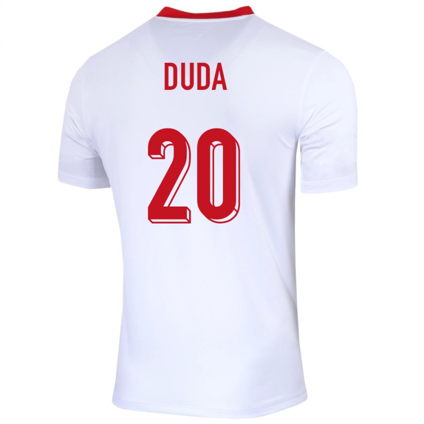 Niño Camiseta Polonia Kacper Duda #20 Blanco 1ª Equipación 24-26 La Camisa Argentina