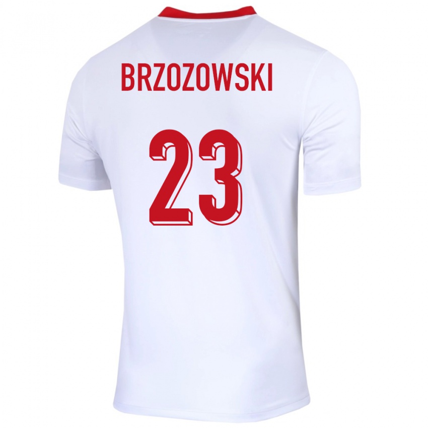 Niño Camiseta Polonia Milosz Brzozowski #23 Blanco 1ª Equipación 24-26 La Camisa Argentina