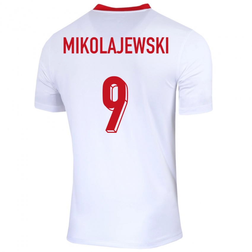 Niño Camiseta Polonia Daniel Mikolajewski #9 Blanco 1ª Equipación 24-26 La Camisa Argentina