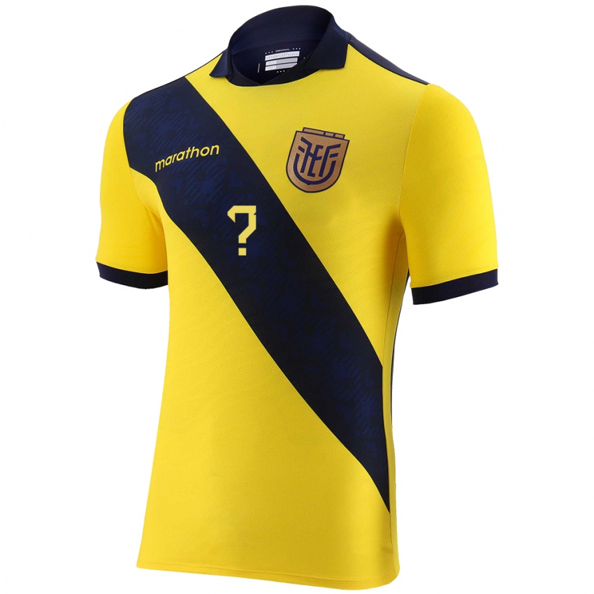 Niño Camiseta Ecuador Su Nombre #0 Amarillo 1ª Equipación 24-26 La Camisa Argentina