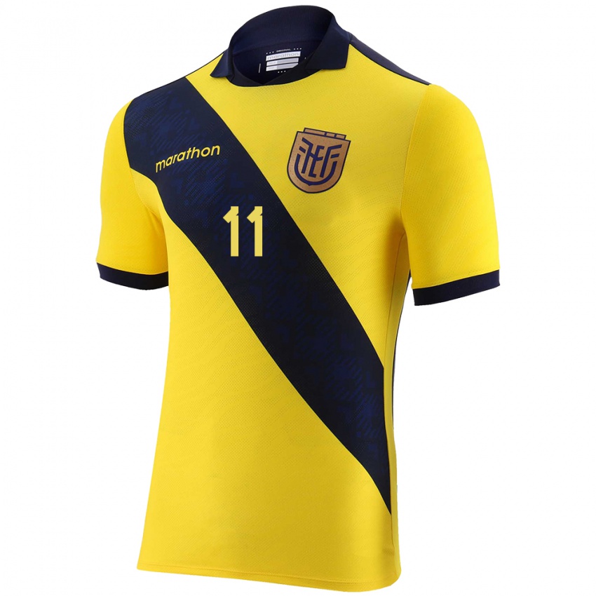 Niño Camiseta Ecuador Ambar Torres #11 Amarillo 1ª Equipación 24-26 La Camisa Argentina