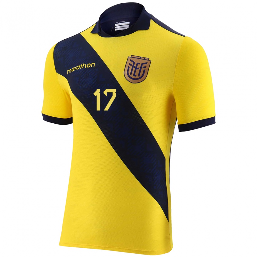 Niño Camiseta Ecuador Angelo Preciado #17 Amarillo 1ª Equipación 24-26 La Camisa Argentina