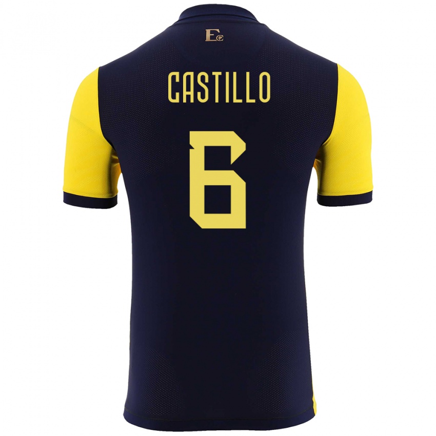 Niño Camiseta Ecuador Byron Castillo #6 Amarillo 1ª Equipación 24-26 La Camisa Argentina