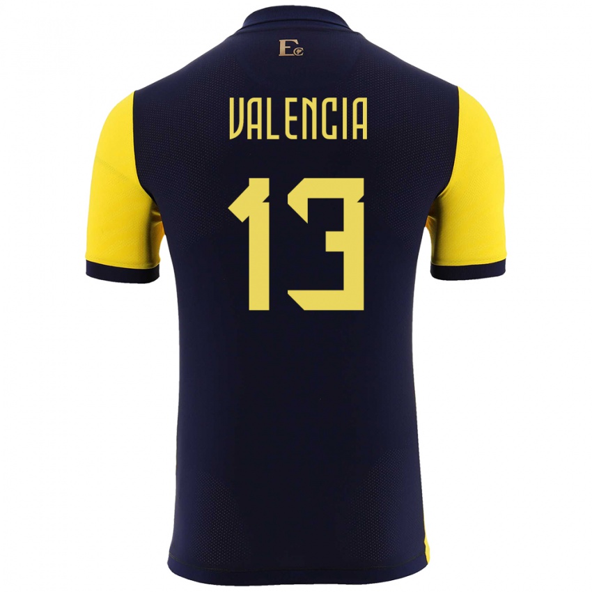 Niño Camiseta Ecuador Enner Valencia #13 Amarillo 1ª Equipación 24-26 La Camisa Argentina