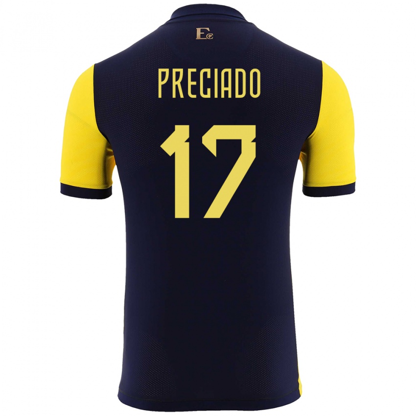 Niño Camiseta Ecuador Angelo Preciado #17 Amarillo 1ª Equipación 24-26 La Camisa Argentina