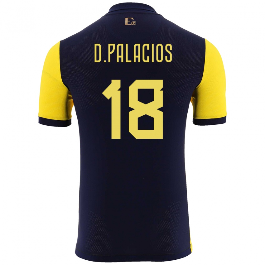 Niño Camiseta Ecuador Diego Palacios #18 Amarillo 1ª Equipación 24-26 La Camisa Argentina