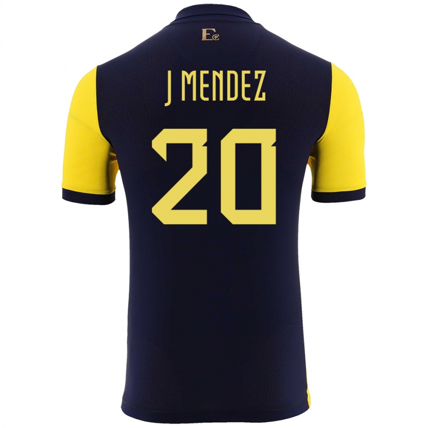 Niño Camiseta Ecuador Jhegson Mendez #20 Amarillo 1ª Equipación 24-26 La Camisa Argentina