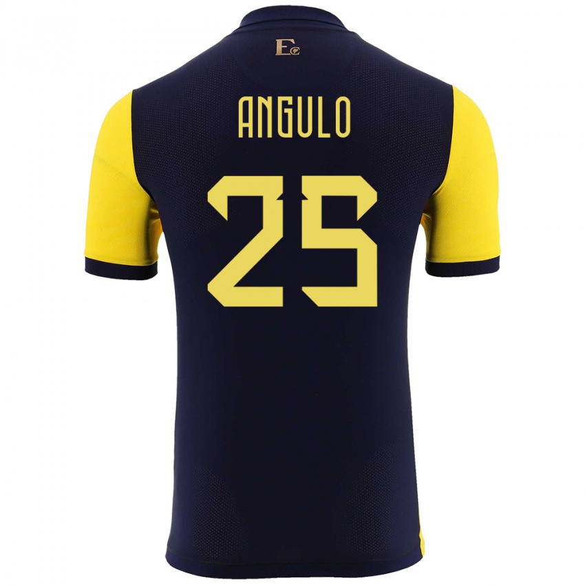 Niño Camiseta Ecuador Nilson Angulo #25 Amarillo 1ª Equipación 24-26 La Camisa Argentina