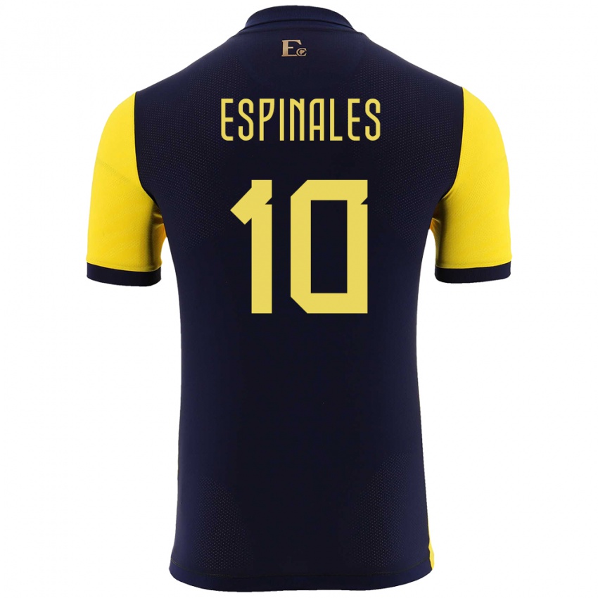 Niño Camiseta Ecuador Joselyn Espinales #10 Amarillo 1ª Equipación 24-26 La Camisa Argentina