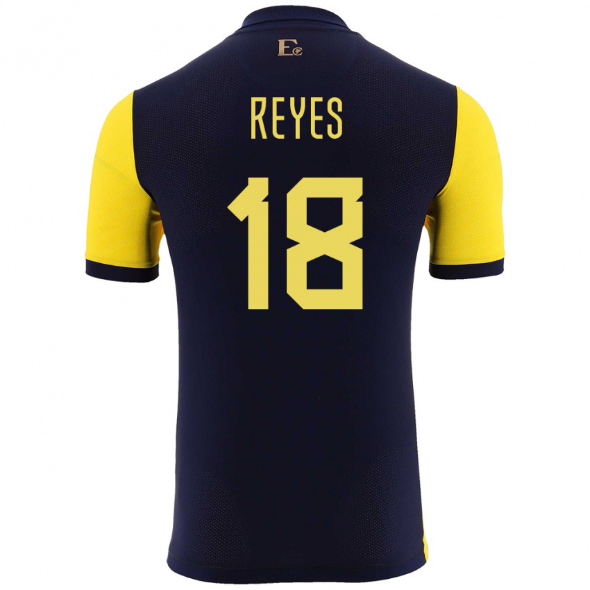 Niño Camiseta Ecuador Ashley Reyes #18 Amarillo 1ª Equipación 24-26 La Camisa Argentina