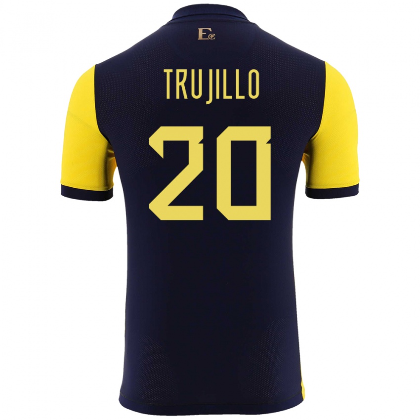 Niño Camiseta Ecuador Isabel Trujillo #20 Amarillo 1ª Equipación 24-26 La Camisa Argentina