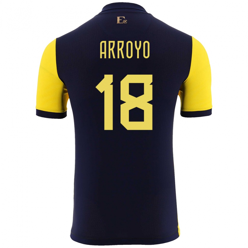 Niño Camiseta Ecuador Jean Arroyo #18 Amarillo 1ª Equipación 24-26 La Camisa Argentina