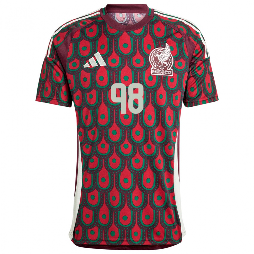 Niño Camiseta México Kinberly Guzman #98 Granate 1ª Equipación 24-26 La Camisa Argentina