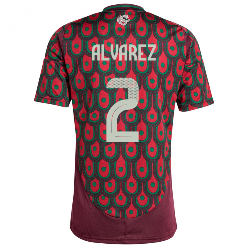 Niño Camiseta México Kevin Alvarez #2 Granate 1ª Equipación 24-26 La Camisa Argentina