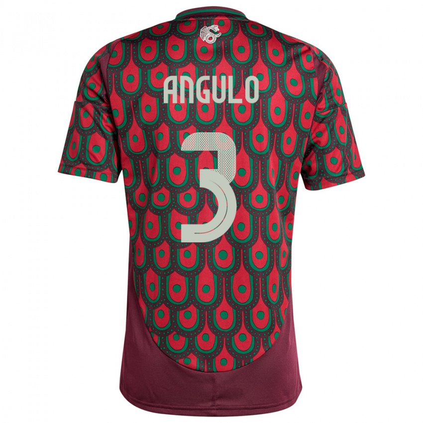 Niño Camiseta México Jesus Angulo #3 Granate 1ª Equipación 24-26 La Camisa Argentina