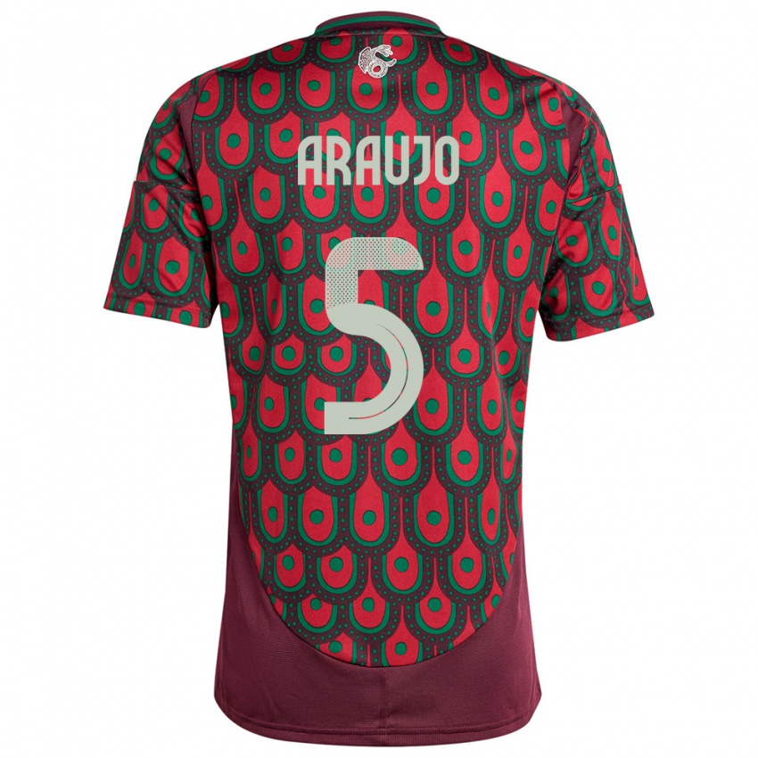 Niño Camiseta México Julian Araujo #5 Granate 1ª Equipación 24-26 La Camisa Argentina