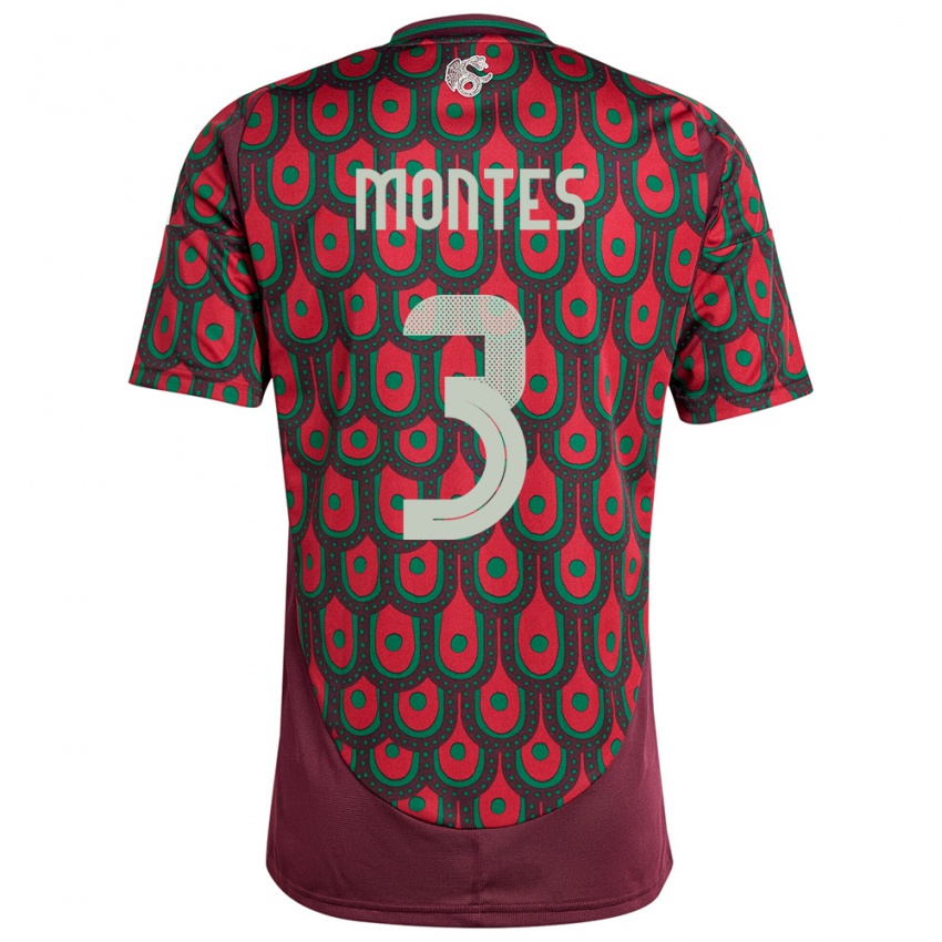 Niño Camiseta México Cesar Montes #3 Granate 1ª Equipación 24-26 La Camisa Argentina