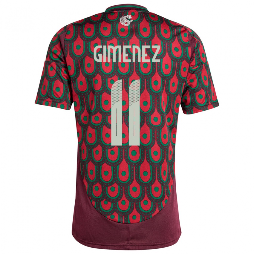 Niño Camiseta México Santiago Gimenez #11 Granate 1ª Equipación 24-26 La Camisa Argentina