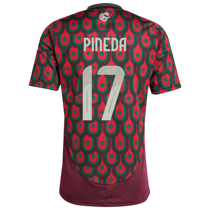 Niño Camiseta México Orbelin Pineda #17 Granate 1ª Equipación 24-26 La Camisa Argentina