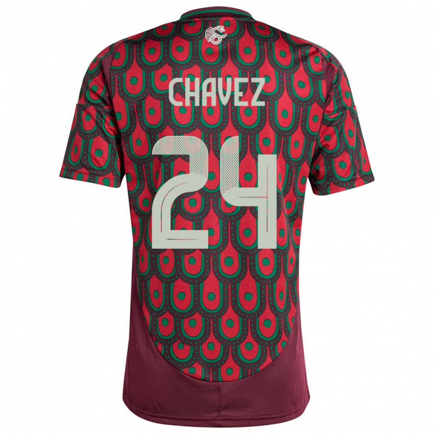 Niño Camiseta México Luis Chavez #24 Granate 1ª Equipación 24-26 La Camisa Argentina