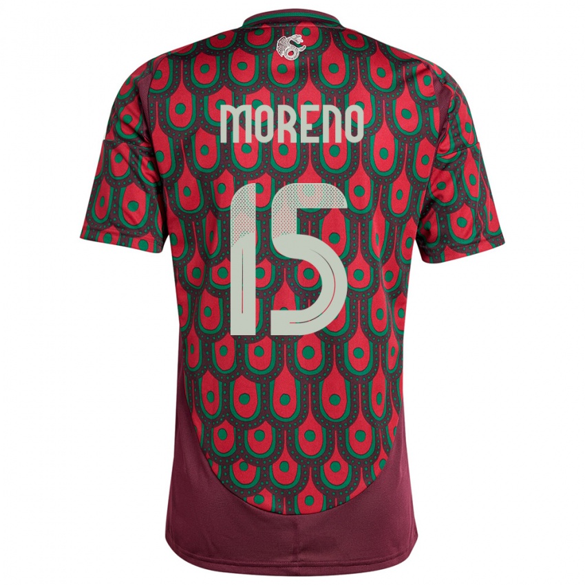 Niño Camiseta México Hector Moreno #15 Granate 1ª Equipación 24-26 La Camisa Argentina