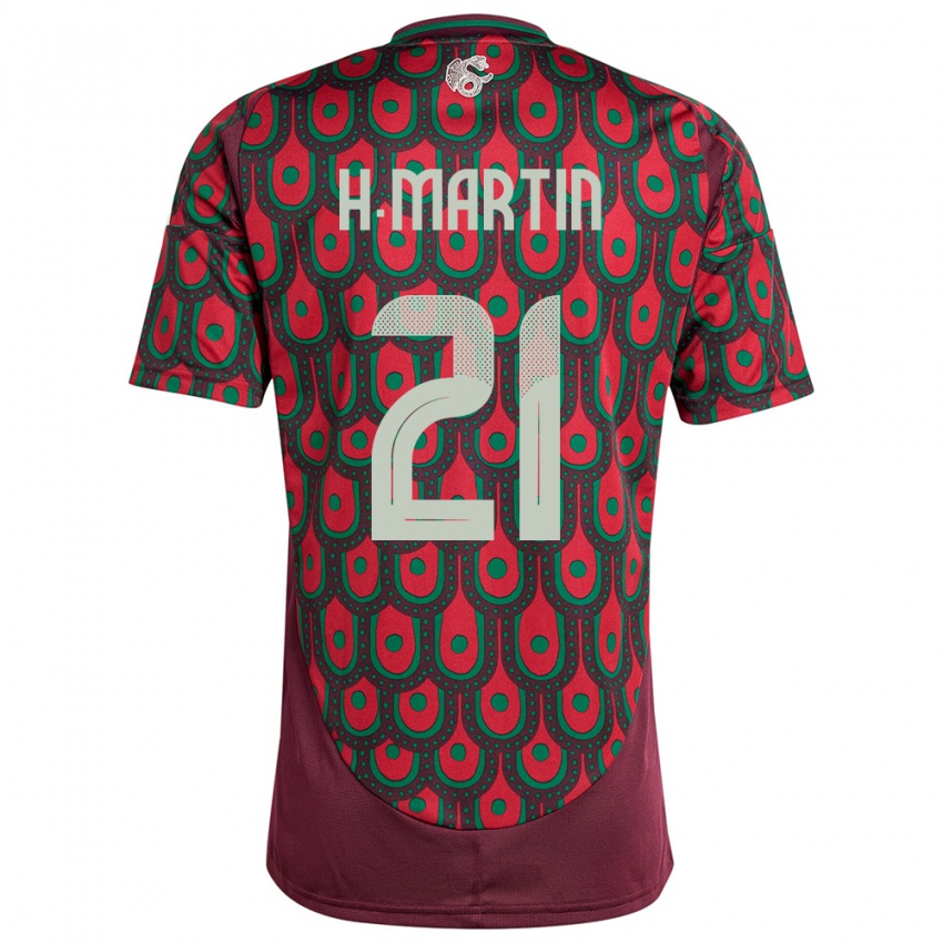 Niño Camiseta México Henry Martin #21 Granate 1ª Equipación 24-26 La Camisa Argentina