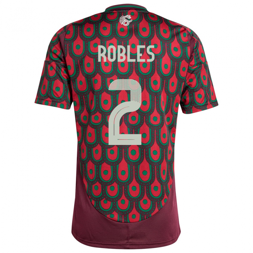 Niño Camiseta México Kenti Robles #2 Granate 1ª Equipación 24-26 La Camisa Argentina