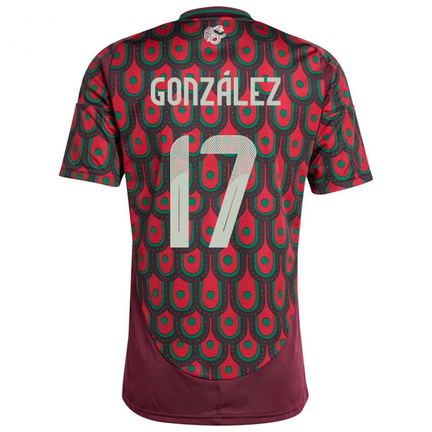 Niño Camiseta México Alison Gonzalez #17 Granate 1ª Equipación 24-26 La Camisa Argentina