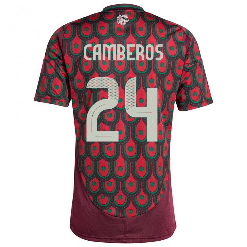 Niño Camiseta México Scarlett Camberos #24 Granate 1ª Equipación 24-26 La Camisa Argentina