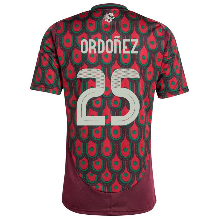 Niño Camiseta México Diana Ordonez #25 Granate 1ª Equipación 24-26 La Camisa Argentina