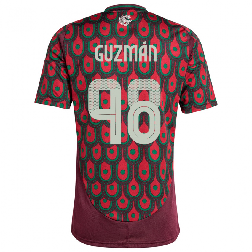 Niño Camiseta México Kinberly Guzman #98 Granate 1ª Equipación 24-26 La Camisa Argentina