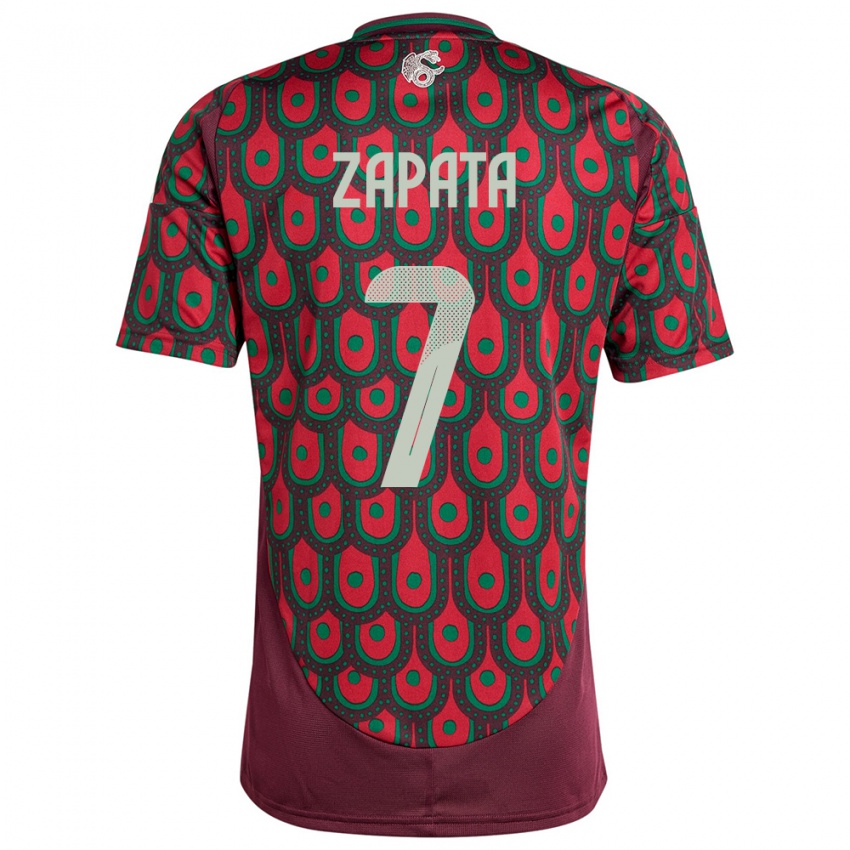 Niño Camiseta México Angel Zapata #7 Granate 1ª Equipación 24-26 La Camisa Argentina