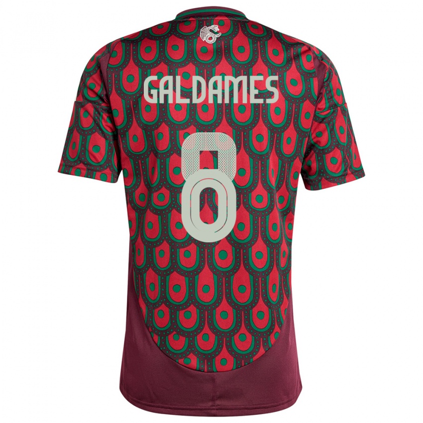 Niño Camiseta México Benjamin Galdames #8 Granate 1ª Equipación 24-26 La Camisa Argentina