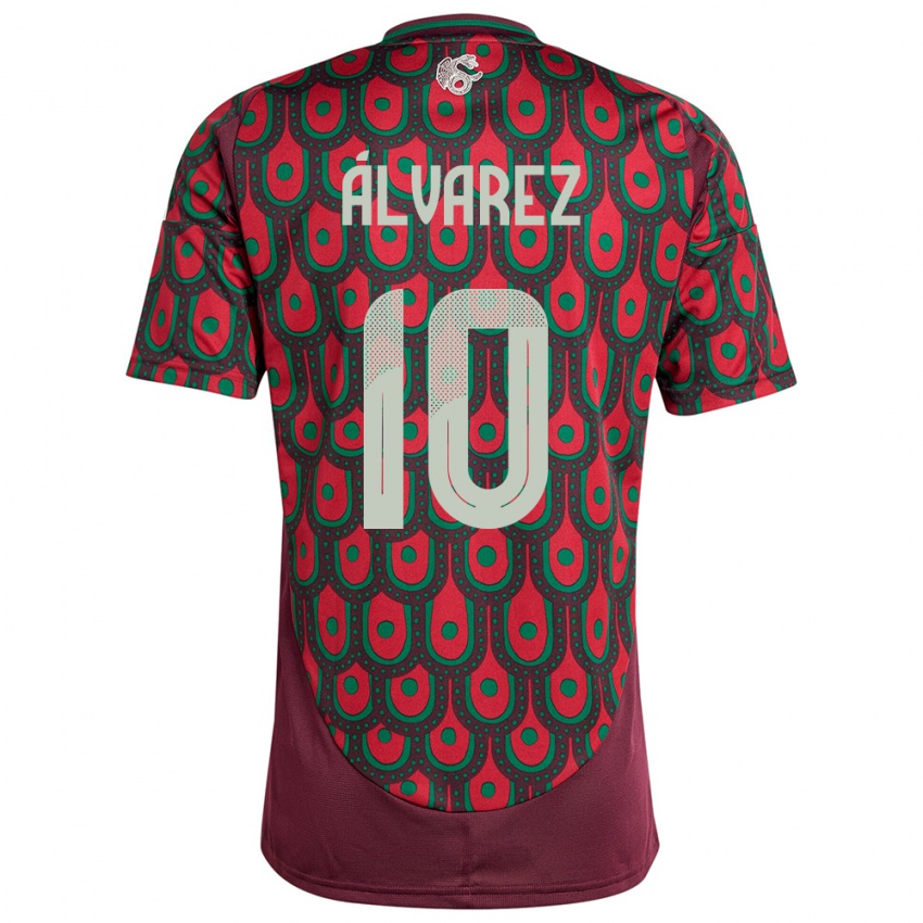 Niño Camiseta México Efrain Alvarez #10 Granate 1ª Equipación 24-26 La Camisa Argentina