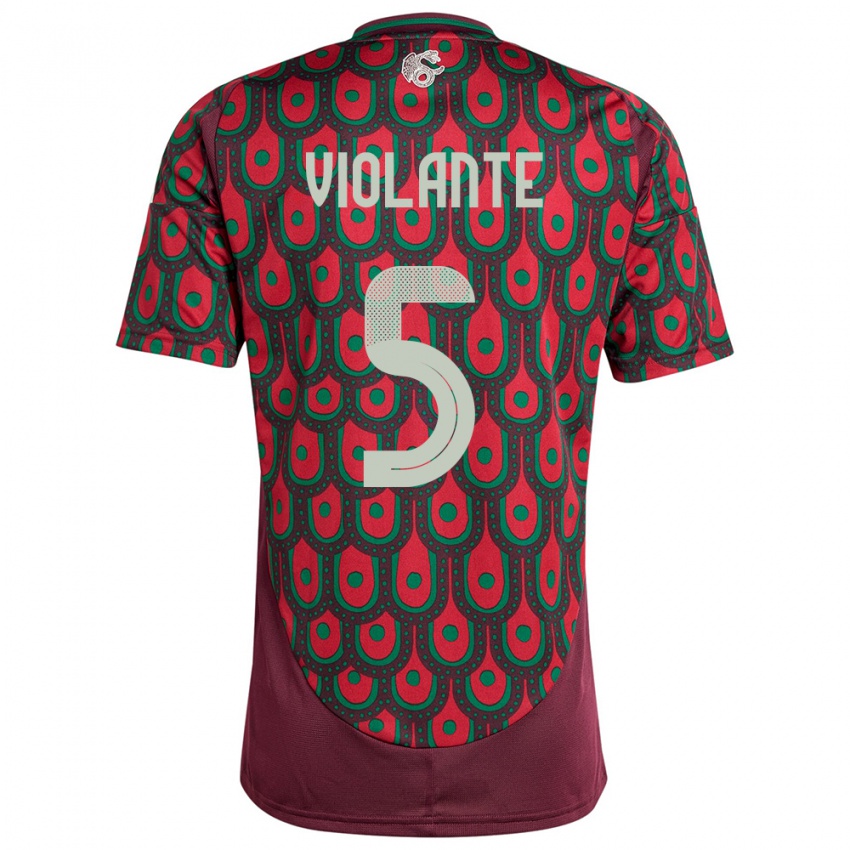 Niño Camiseta México Isaias Violante #5 Granate 1ª Equipación 24-26 La Camisa Argentina