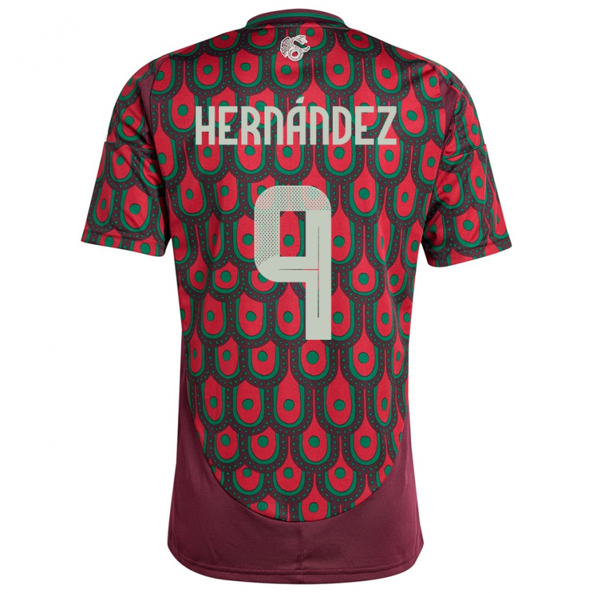 Niño Camiseta México Jesus Hernandez #9 Granate 1ª Equipación 24-26 La Camisa Argentina