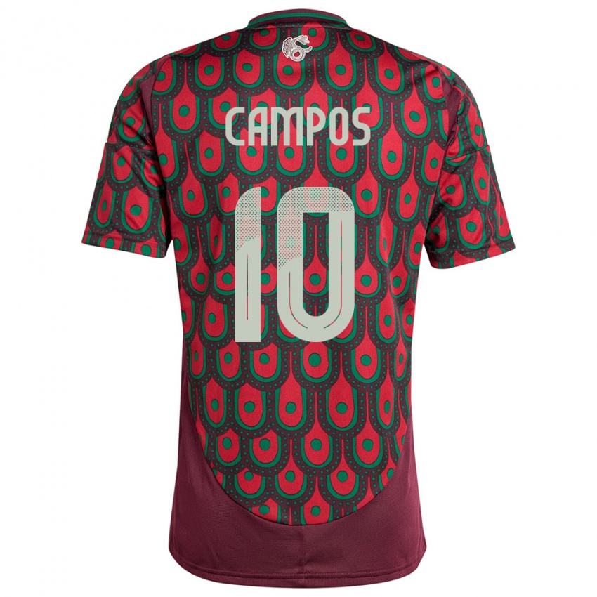 Niño Camiseta México Karel Campos #10 Granate 1ª Equipación 24-26 La Camisa Argentina