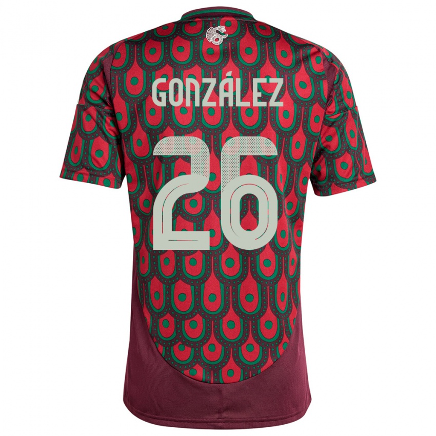 Niño Camiseta México Bryan Gonzalez #26 Granate 1ª Equipación 24-26 La Camisa Argentina