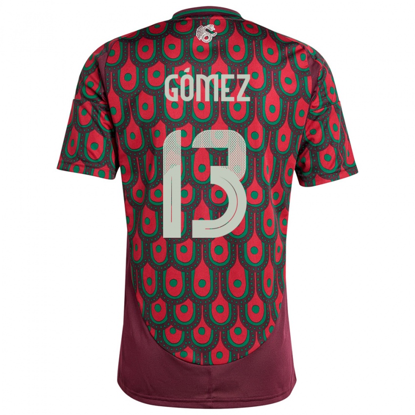 Niño Camiseta México Diego Gomez #13 Granate 1ª Equipación 24-26 La Camisa Argentina