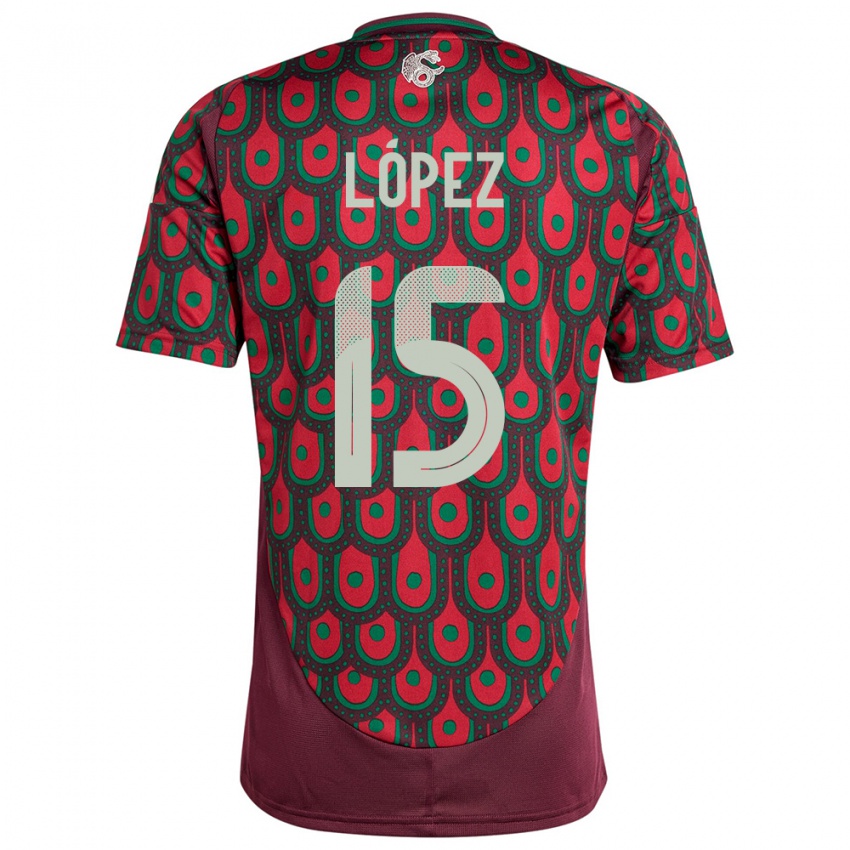 Niño Camiseta México Everardo Lopez #15 Granate 1ª Equipación 24-26 La Camisa Argentina