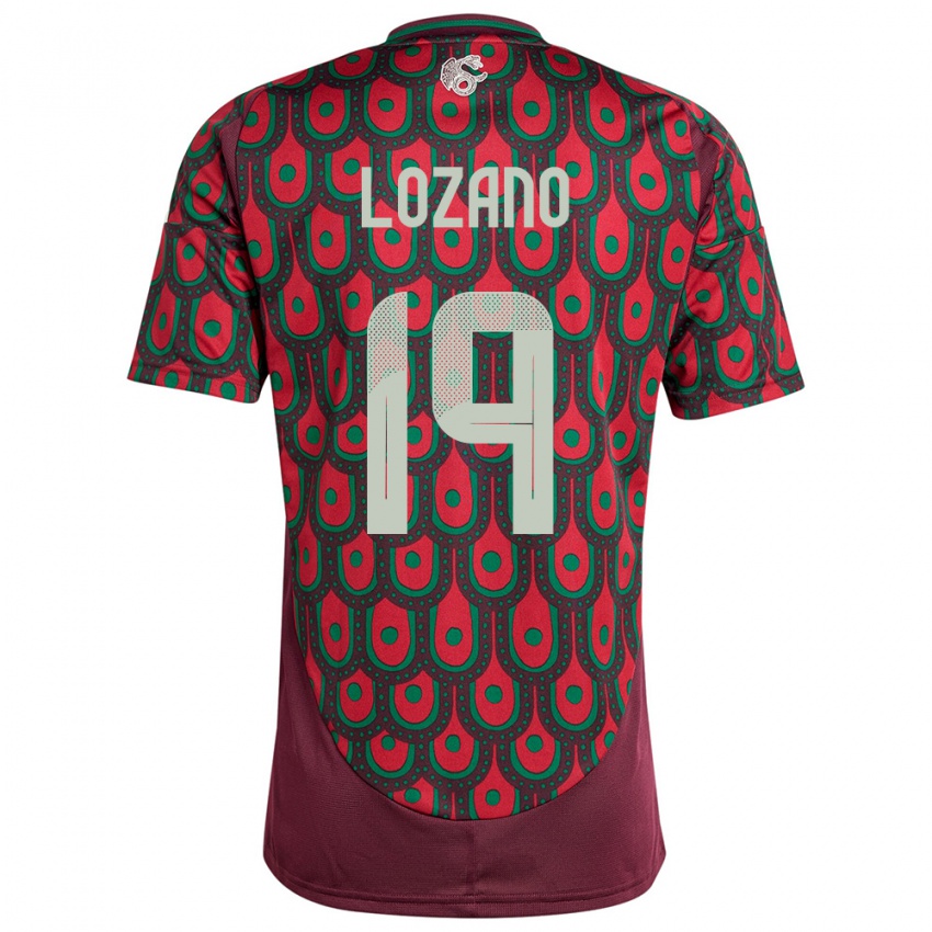 Niño Camiseta México Esteban Lozano #19 Granate 1ª Equipación 24-26 La Camisa Argentina