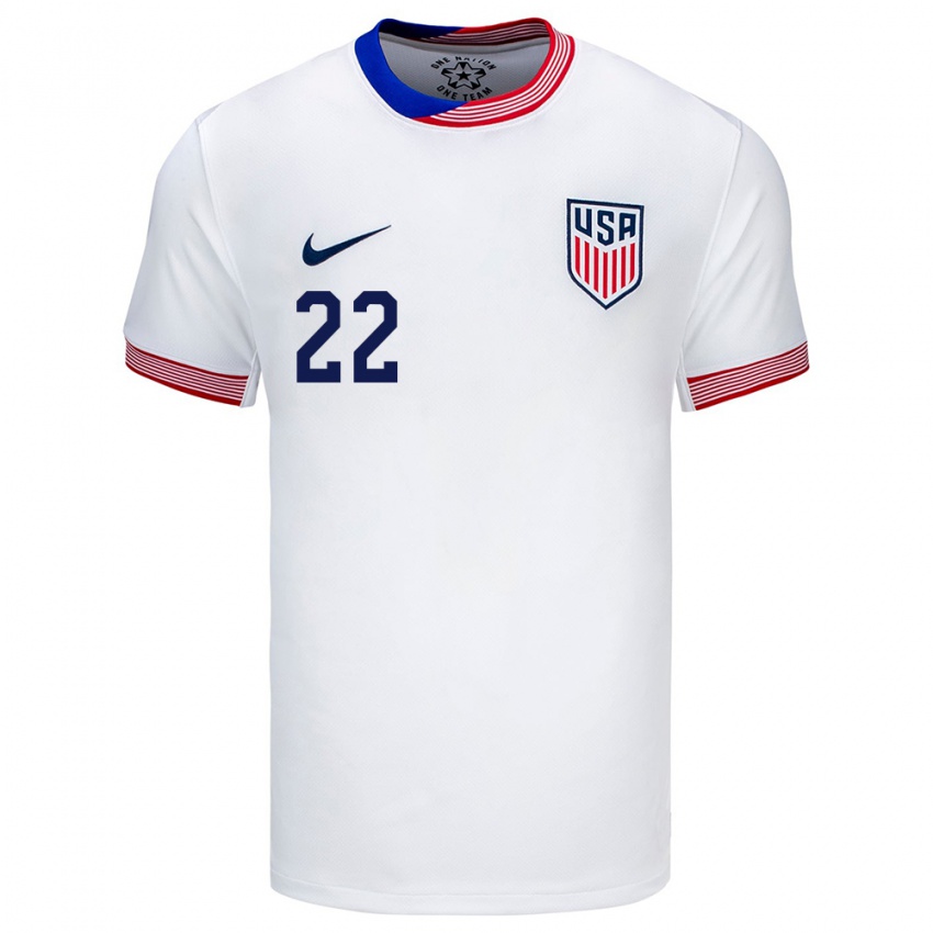 Niño Camiseta Estados Unidos Deandre Yedlin #22 Blanco 1ª Equipación 24-26 La Camisa Argentina