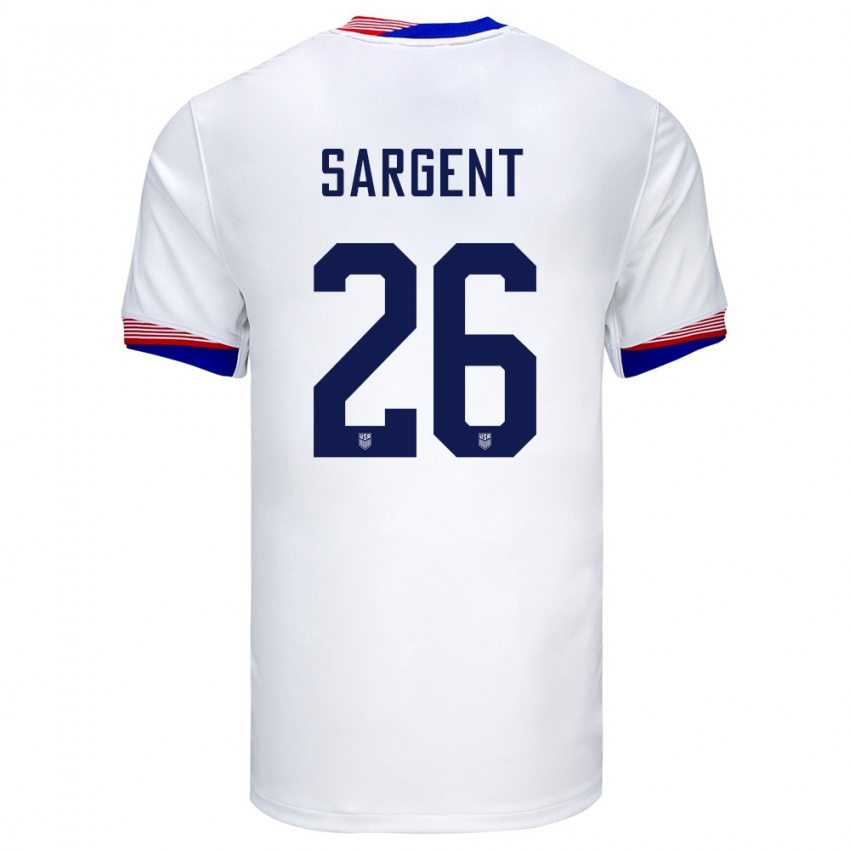 Niño Camiseta Estados Unidos Josh Sargent #26 Blanco 1ª Equipación 24-26 La Camisa Argentina