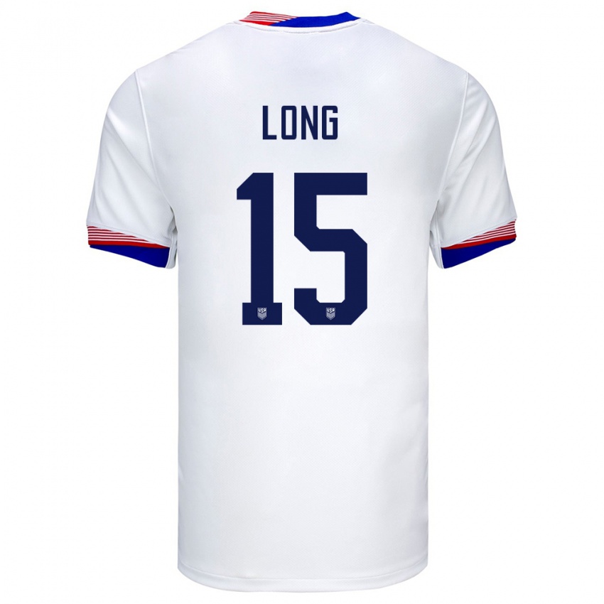 Niño Camiseta Estados Unidos Aaron Long #15 Blanco 1ª Equipación 24-26 La Camisa Argentina