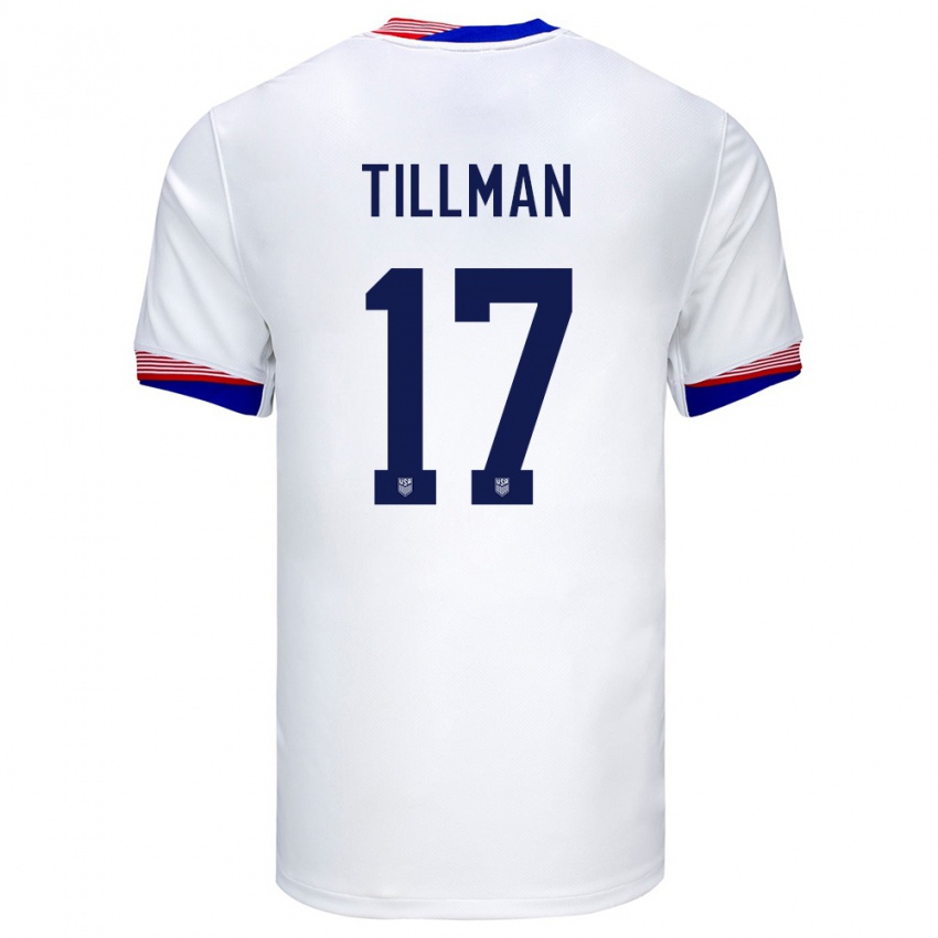 Niño Camiseta Estados Unidos Malik Tillman #17 Blanco 1ª Equipación 24-26 La Camisa Argentina