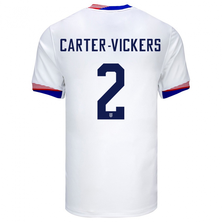 Niño Camiseta Estados Unidos Cameron Carter-Vickers #2 Blanco 1ª Equipación 24-26 La Camisa Argentina