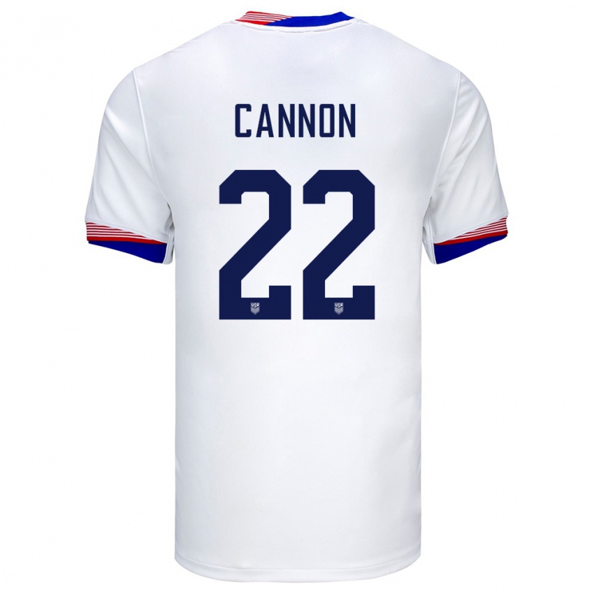 Niño Camiseta Estados Unidos Reggie Cannon #22 Blanco 1ª Equipación 24-26 La Camisa Argentina