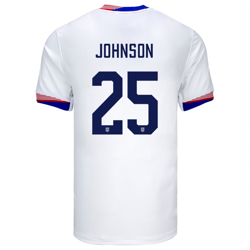 Niño Camiseta Estados Unidos Sean Johnson #25 Blanco 1ª Equipación 24-26 La Camisa Argentina