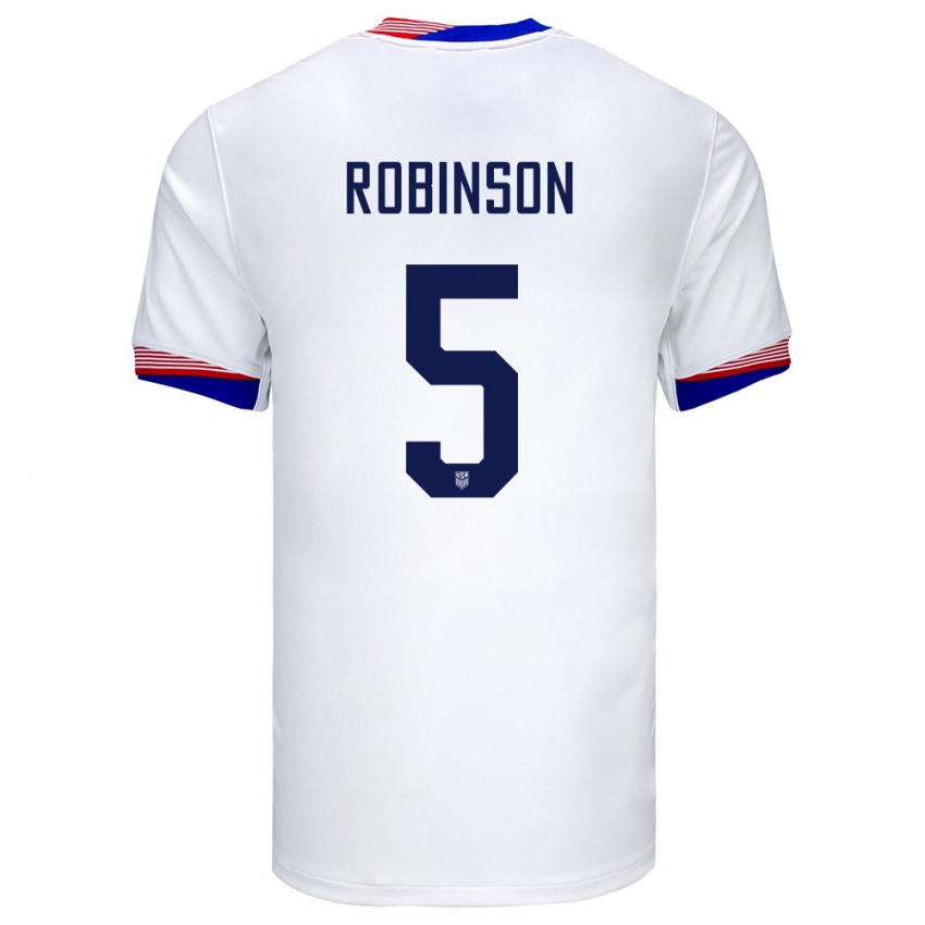 Niño Camiseta Estados Unidos Antonee Robinson #5 Blanco 1ª Equipación 24-26 La Camisa Argentina